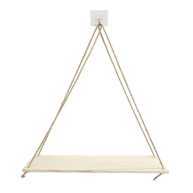 Wooden Rope Swing Wall-Mounted Shelf